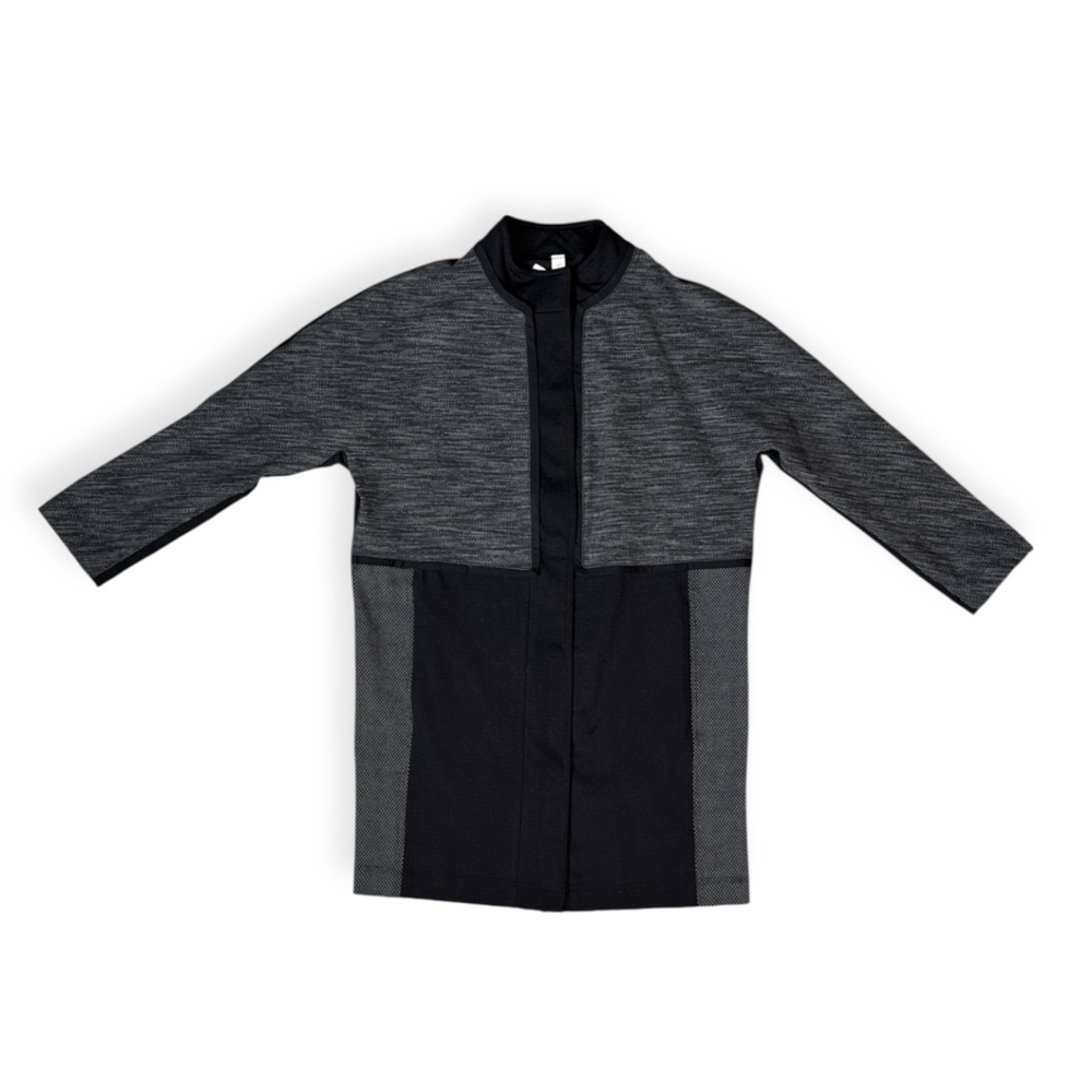 LULULEMON XS SHINE DOT BLACK DIAMOND JACQUARD SPACE DYE BLACK COCOON CAR COAT - Picture 11 of 14